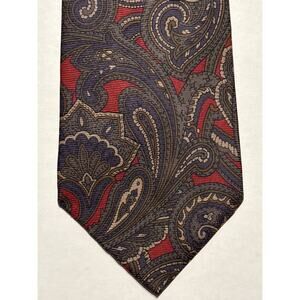 VTG Swing 100% Italian‎ Silk Necktie, Brown Paisley